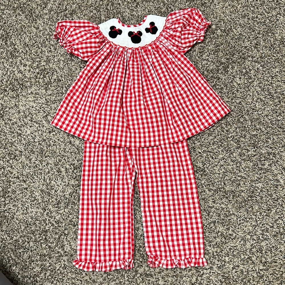 Red Gingham Kids Matching Set
